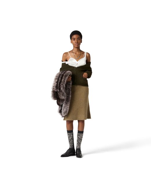 Miu Miu Natural Wool Knit Skirt
