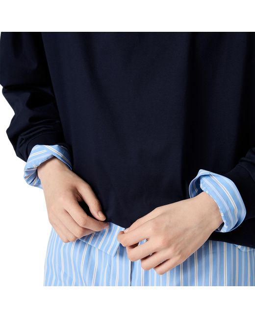 Miu Miu Blue Long-Sleeved Jersey T-Shirt
