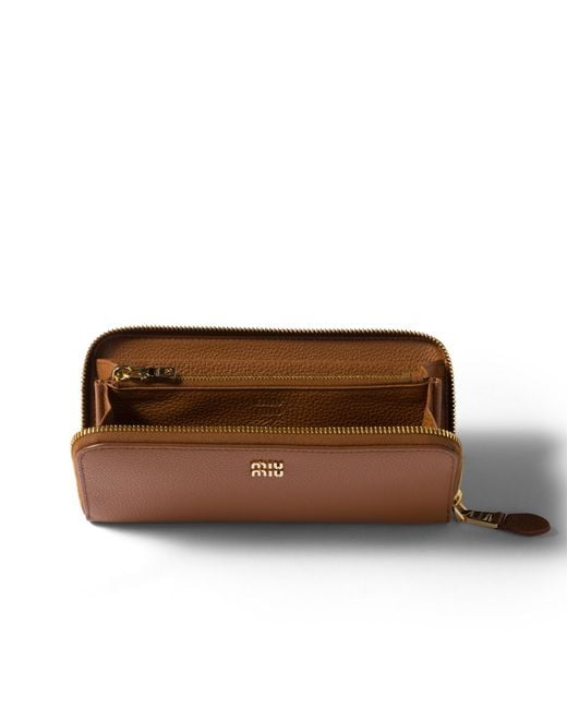 Miu Miu Brown Large Leather Wallet