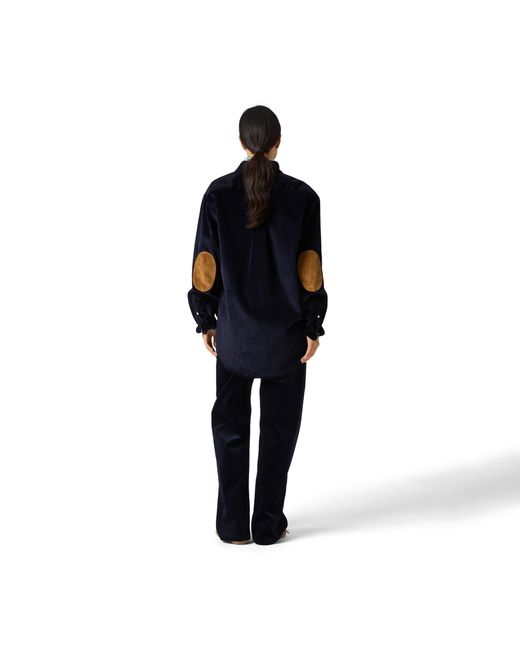 Miu Miu Blue Corduroy And Suede Shirt