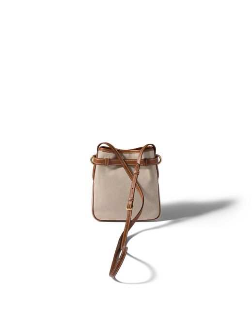 Miu Miu Natural Canvas And Leather Pouch