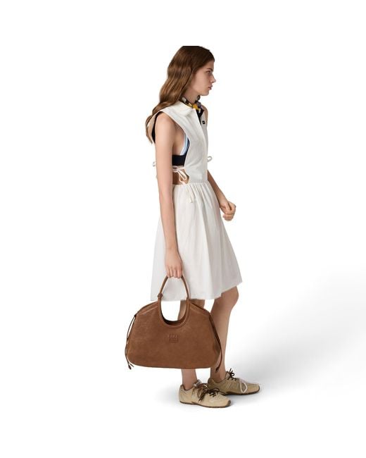 Miu Miu Brown Ivy Nappa Leather Shopping Bag