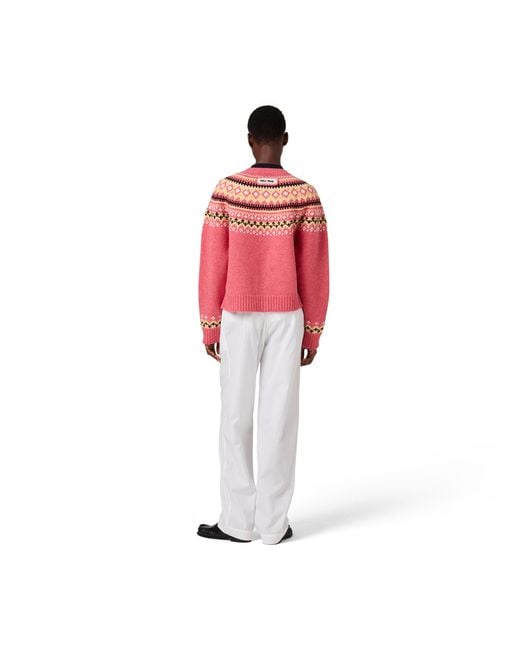 Miu Miu Red Wool Cardigan