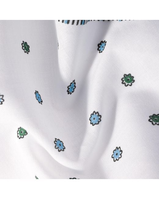 Miu Miu Blue Printed Twill Scarf