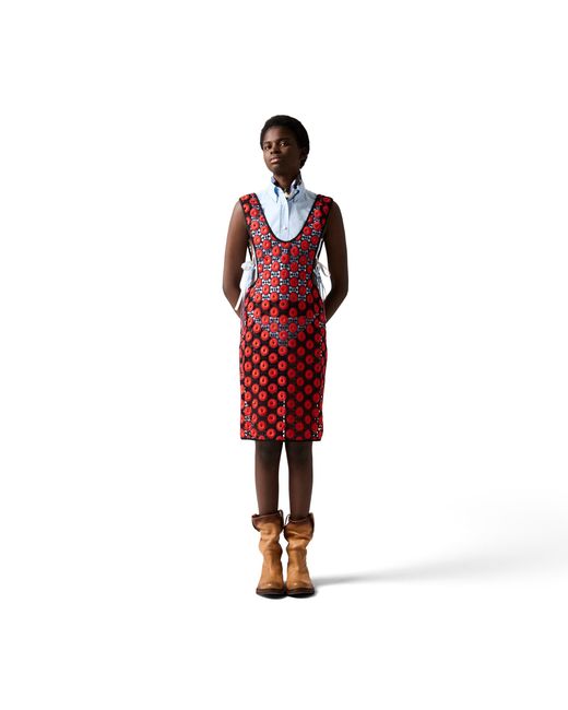 Miu Miu Red Macramé Apron