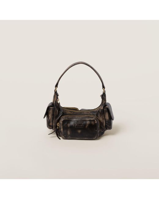 Miu Miu Black Nappa Leather Pocket Bag