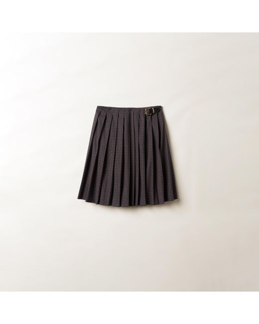 Miu Miu Black Gingham Check Skirt