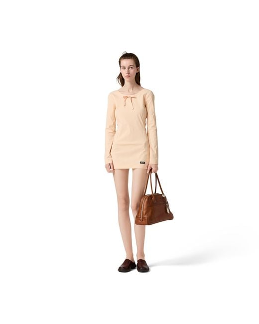 Miu Miu Natural Stretch Poplin Mini-Dress