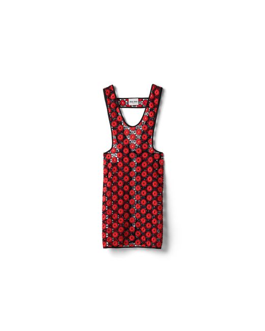 Miu Miu Red Macramé Apron