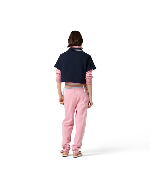 Miu Miu Blue Cropped Cotton Fleece Sweatshirt