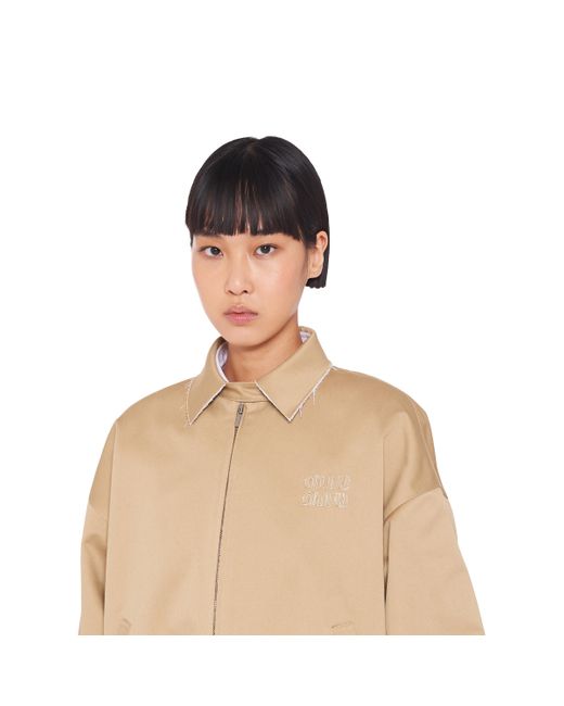 Miu Miu Natural Oversized Chino Blouson Jacket