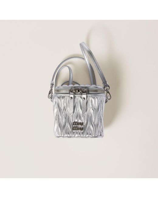 Miu Miu Metallic Matelassé Nappa Leather Micro Bag