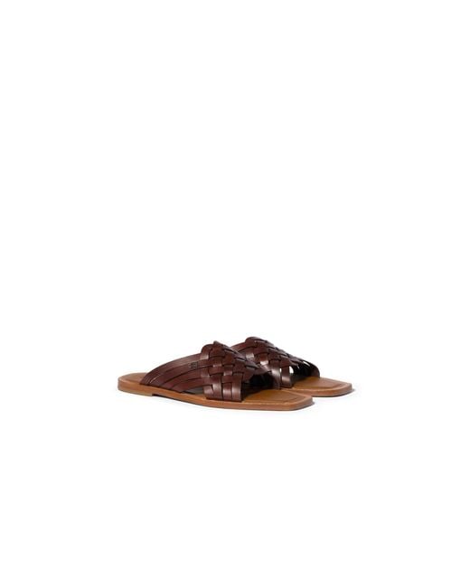 Miu Miu Brown Leather Slides