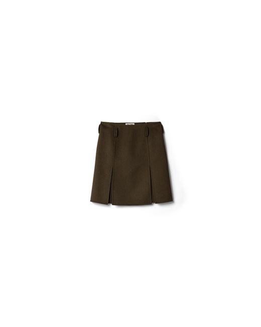 Miu Miu Brown Double Cashmere And Wool Skirt