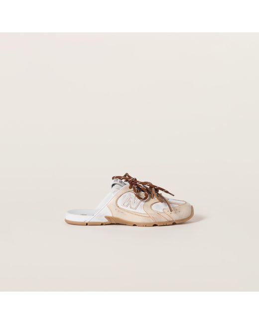 Miu Miu Natural New Balance X Miu Miu 530 Sl Deco Calf Leather Mules