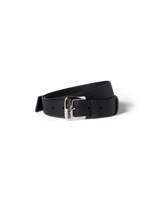 Miu Miu Black Nappa Leather Belt