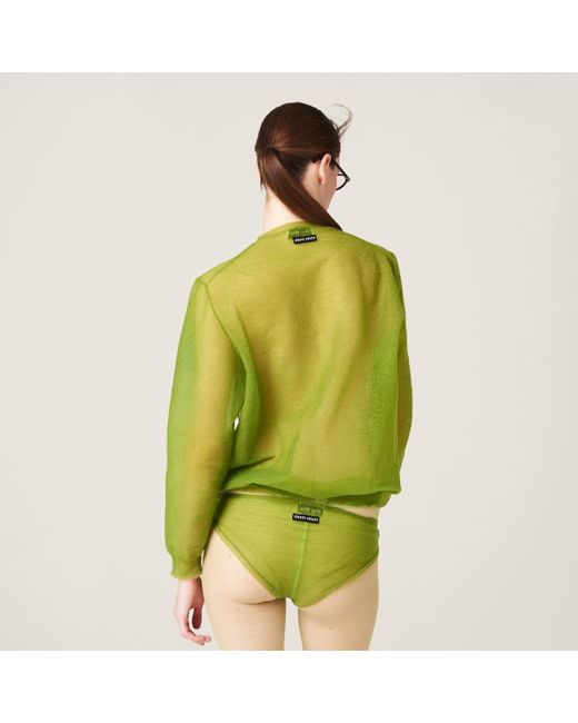 Miu Miu Green Nylon Sweater