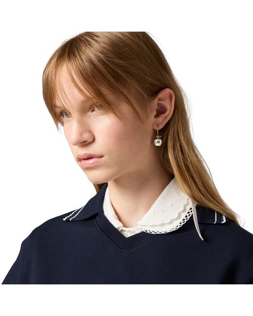 Miu Miu Metallic Metal Earrings With Pendant