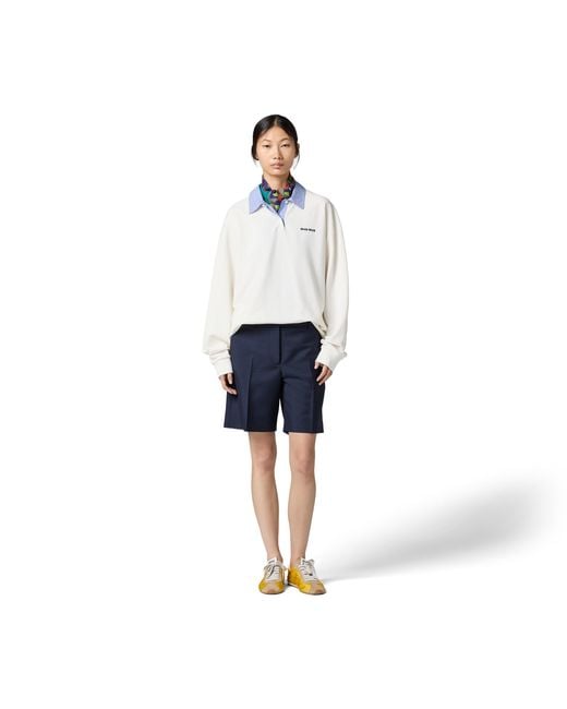 Miu Miu White Cotton Piqué Polo Shirt