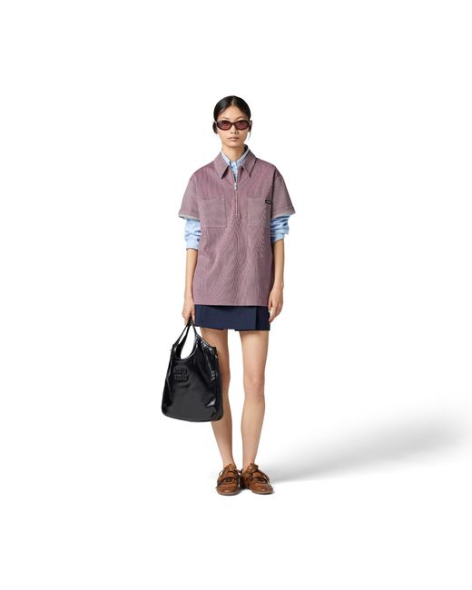 Miu Miu Blue Kid Mohair Miniskirt