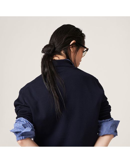 Miu Miu Blue Wool Knit Polo Shirt