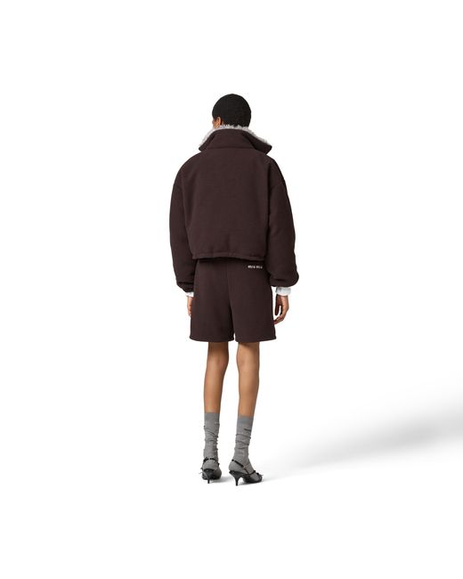 Miu Miu Brown Fleece Down Jacket