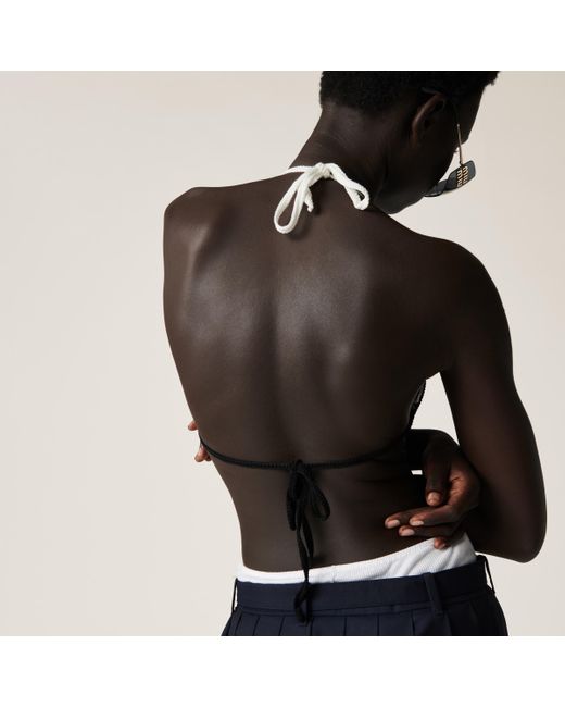 Miu Miu White Cotton Knit Bra