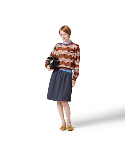 Miu Miu Blue Poplin Skirt