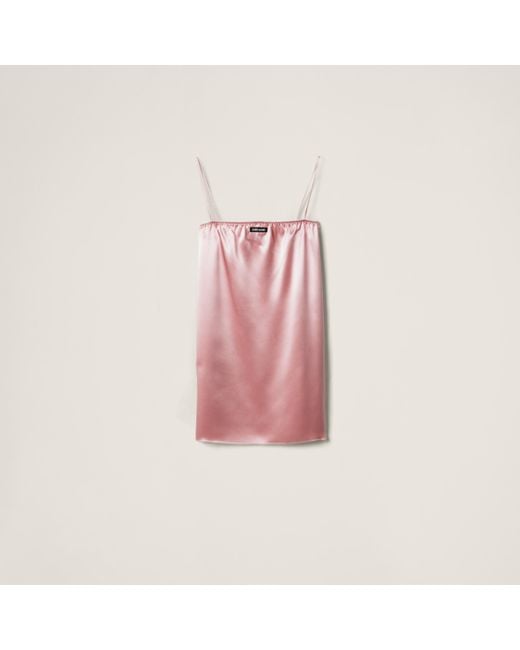 Miu Miu Pink Satin Mini-Dress