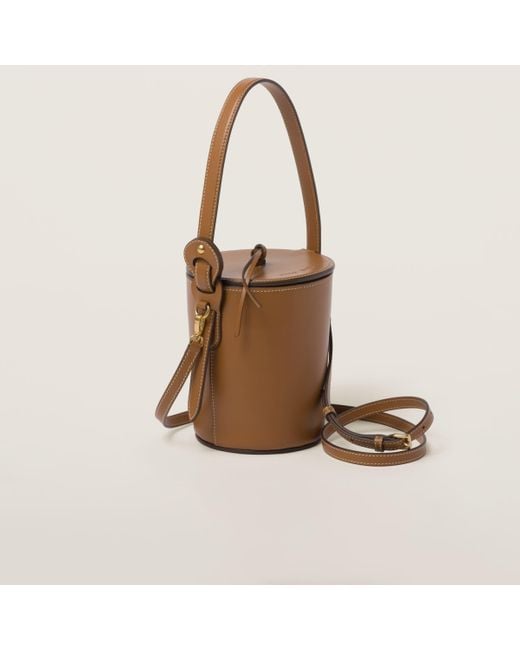 Miu Miu Natural Leather Bucket Bag