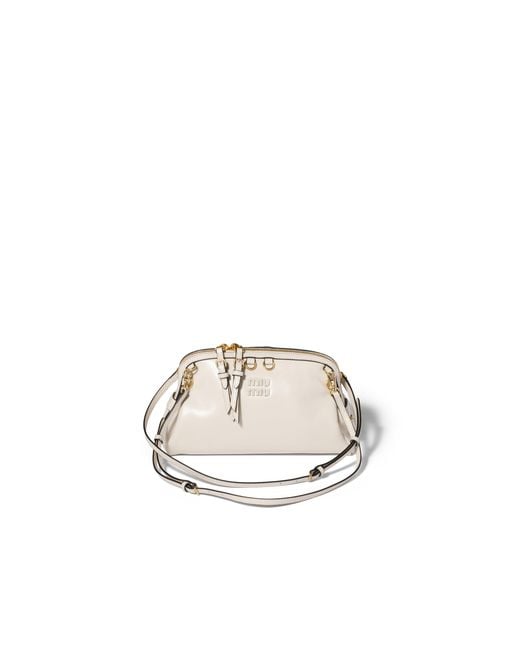 Miu Miu Metallic Caprice Leather Clutch