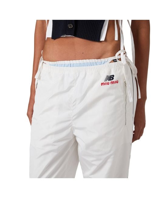 Miu Miu White Technical Poplin Joggers