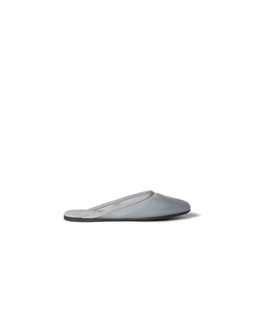 Miu Miu White Mesh Fabric Slippers
