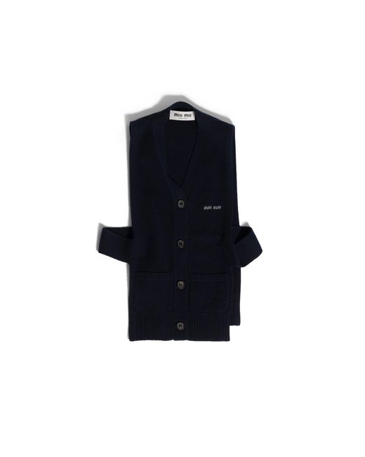 Miu Miu Black Cashmere Cardigan Vest