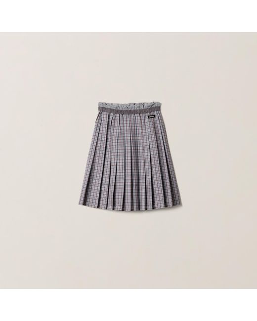 Miu Miu Multicolor Pleated Check Skirt