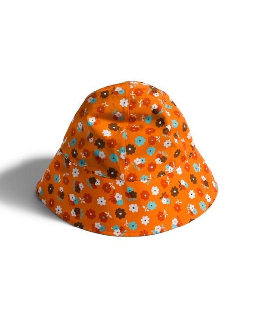 Miu Miu Orange Poplin Bucket Hat