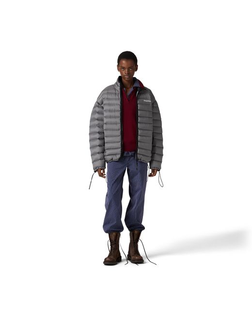 Miu Miu Gray Lightweight Pongé Down Jacket