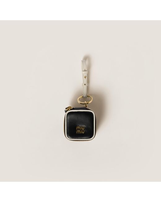 Miu Miu White Trick Leather Keyring
