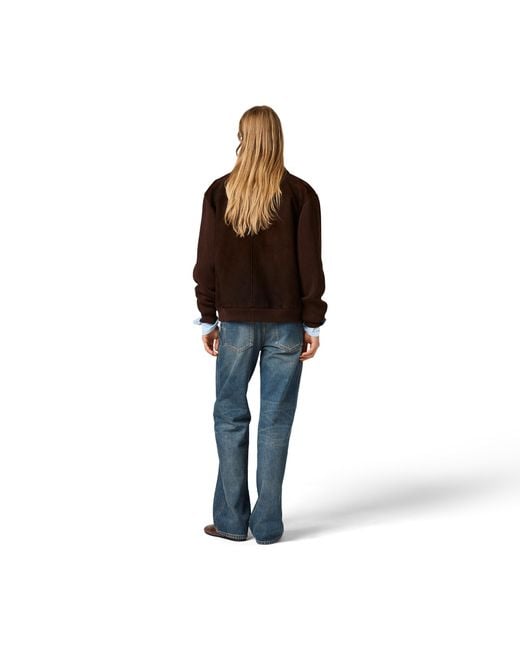 Miu Miu Brown Waxed Suede Blouson Jacket