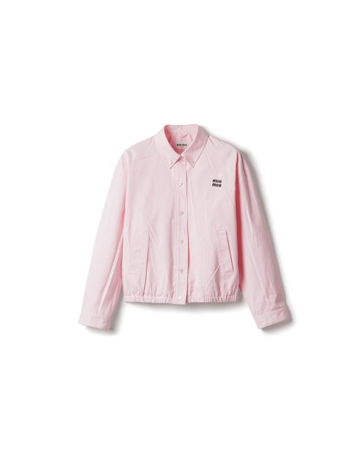 Miu Miu Pink Poplin Blouson Jacket