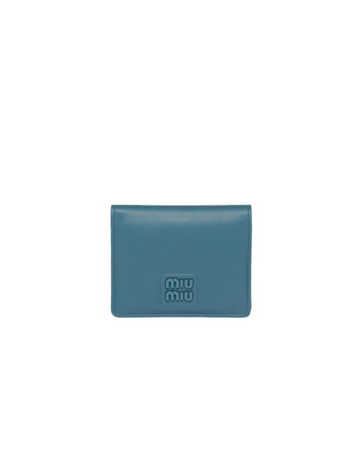 Miu Miu Blue Small Leather Wallet