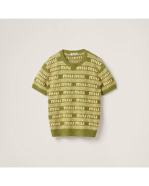 Miu Miu Green Wool And Cashmere Sweater