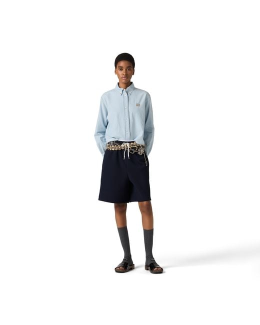 Miu Miu Blue Striped Chambray Shirt