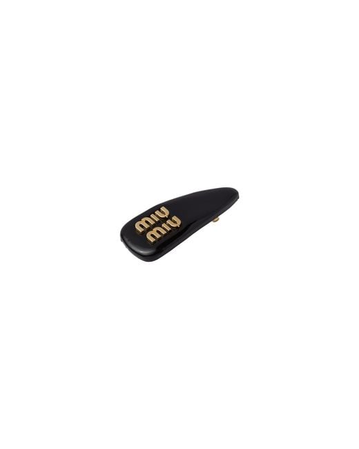 Miu Miu Black Tortoise Hair Clip