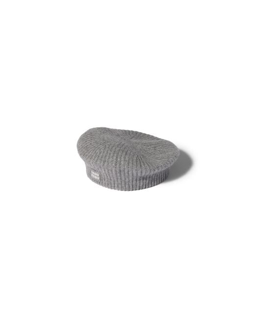 Miu Miu Gray Wool And Cashmere Beret