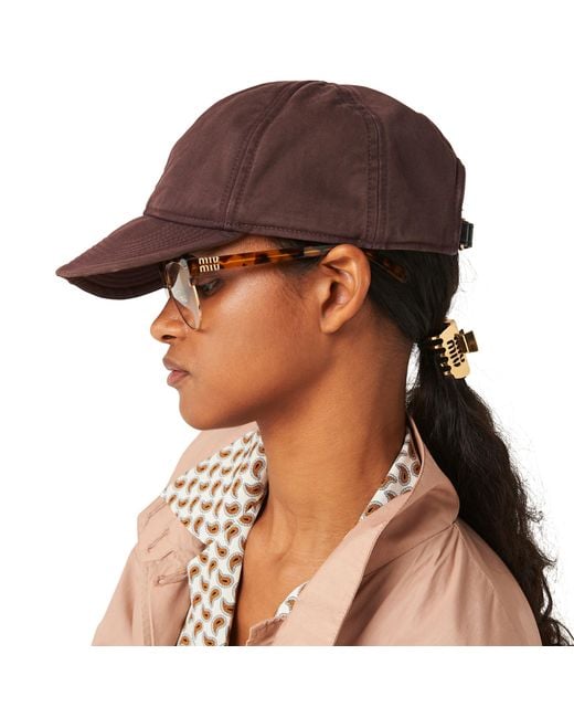 Miu Miu Purple Drill Baseball Cap
