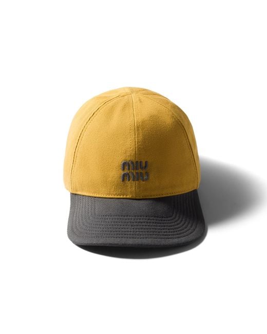 Miu Miu Yellow Drill Baseball Cap