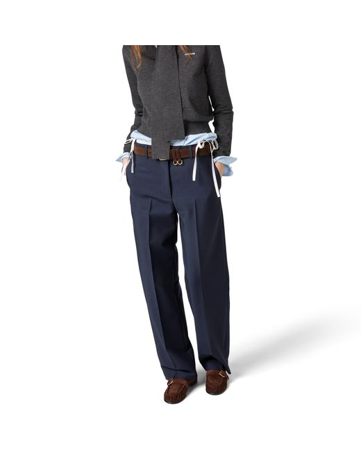 Miu Miu Blue Stretch Wool Pants