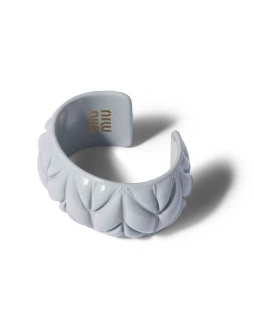 Miu Miu White Bracelet With Matelassé Motif