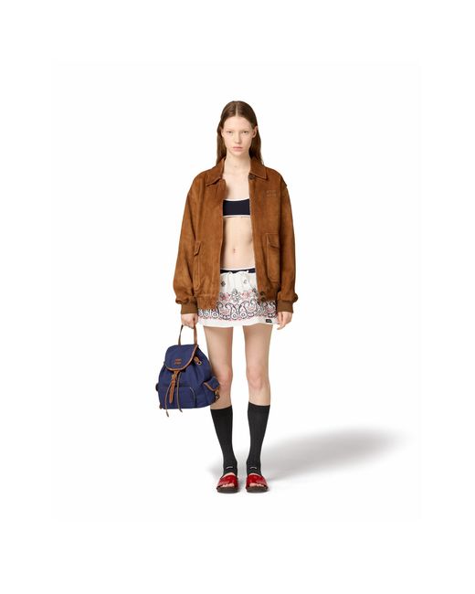 Miu Miu Brown Suede Blouson Jacket